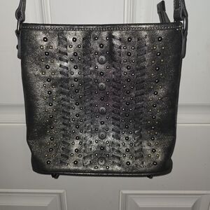 American Bling Elegant Two-Tone Studded Women's Concealed Carry Crossbody Bag
